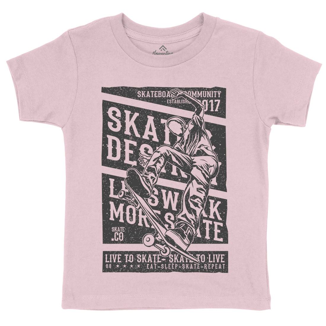 Live To Kids Organic Crew Neck T-Shirt Skate A708