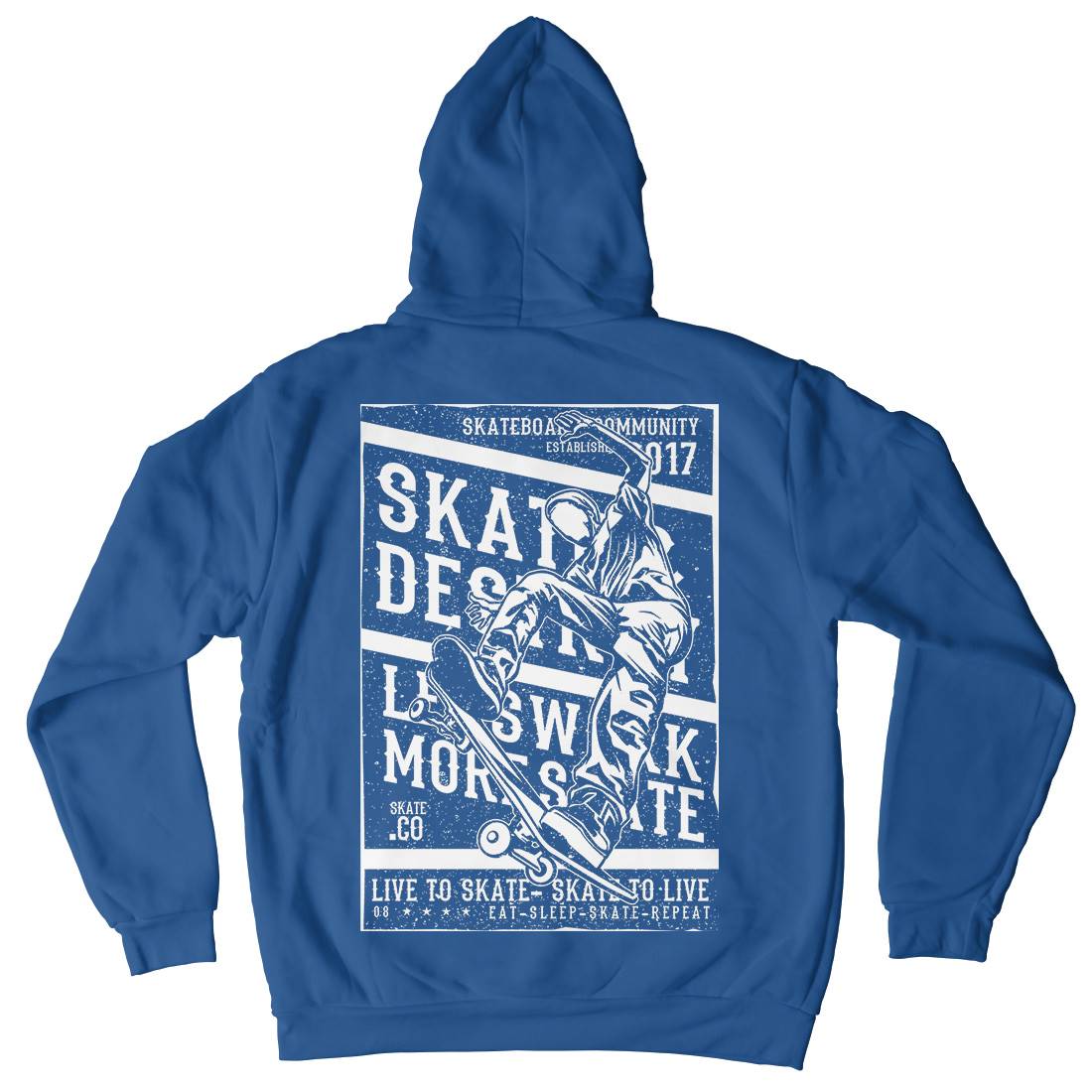 Live To Mens Hoodie With Pocket Skate A708