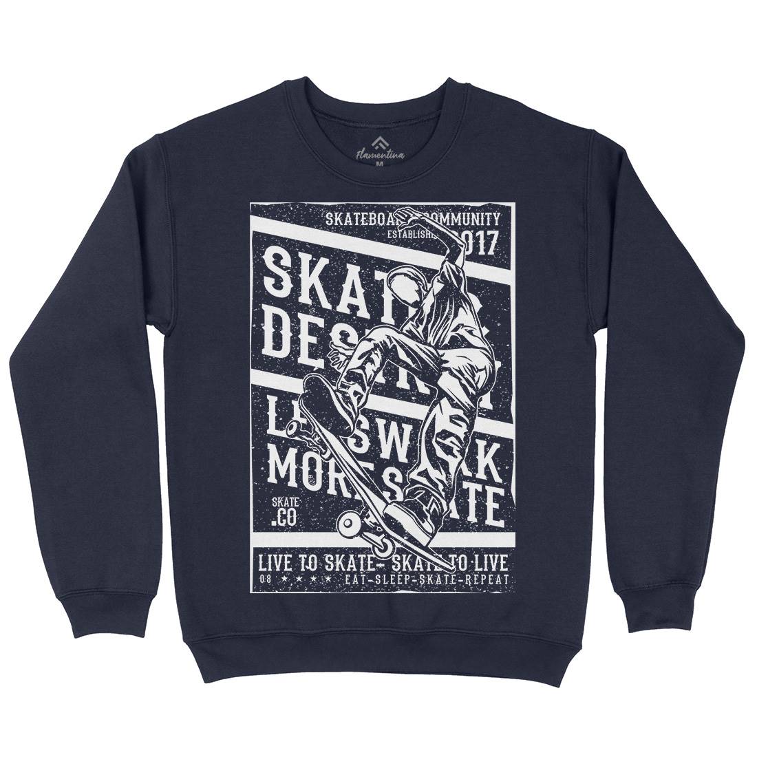 Live To Mens Crew Neck Sweatshirt Skate A708