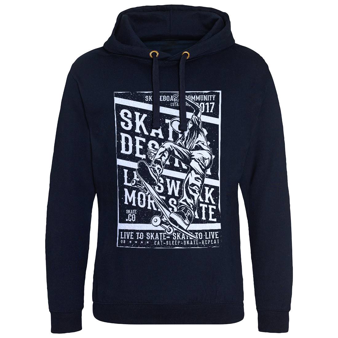 Live To Mens Hoodie Without Pocket Skate A708