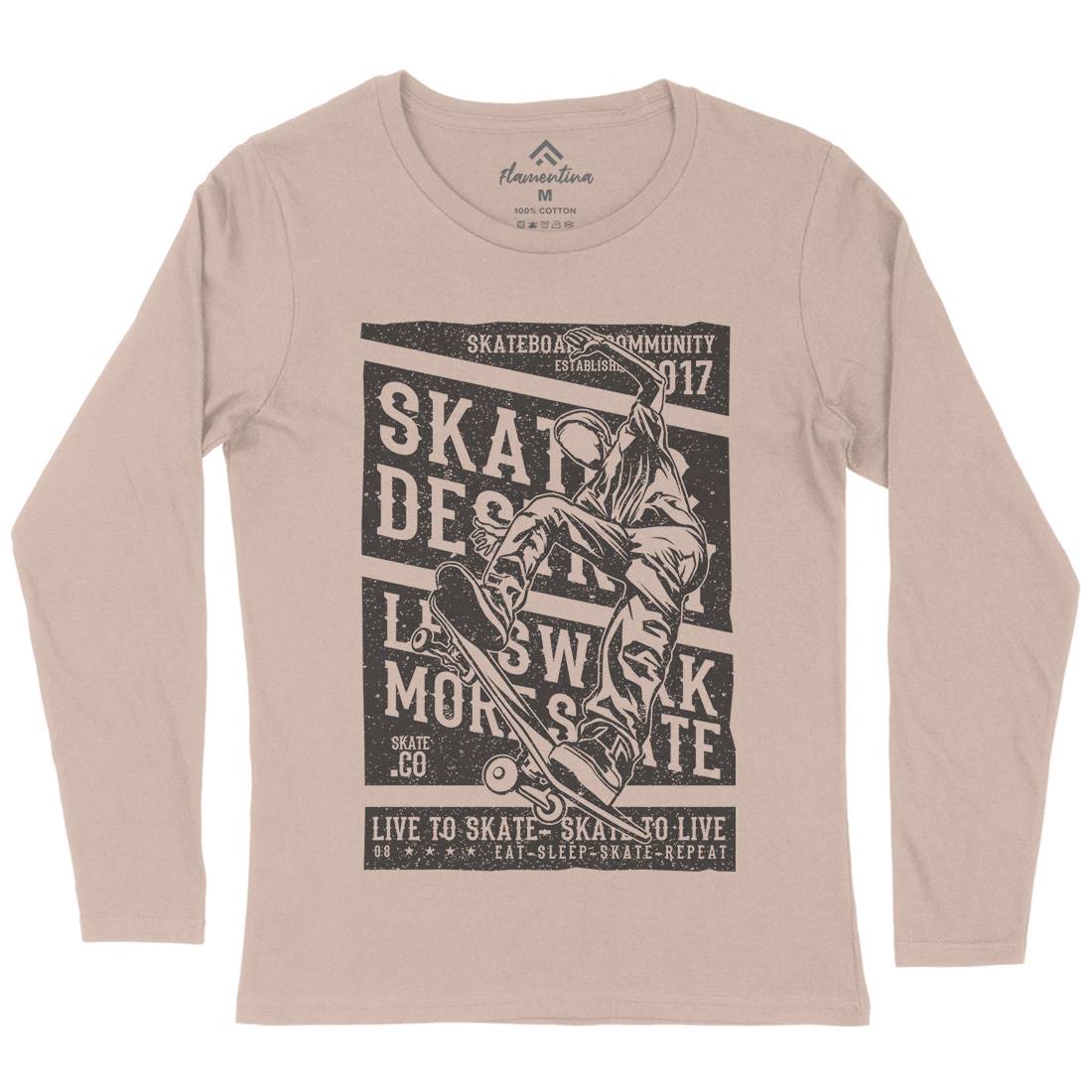 Live To Womens Long Sleeve T-Shirt Skate A708