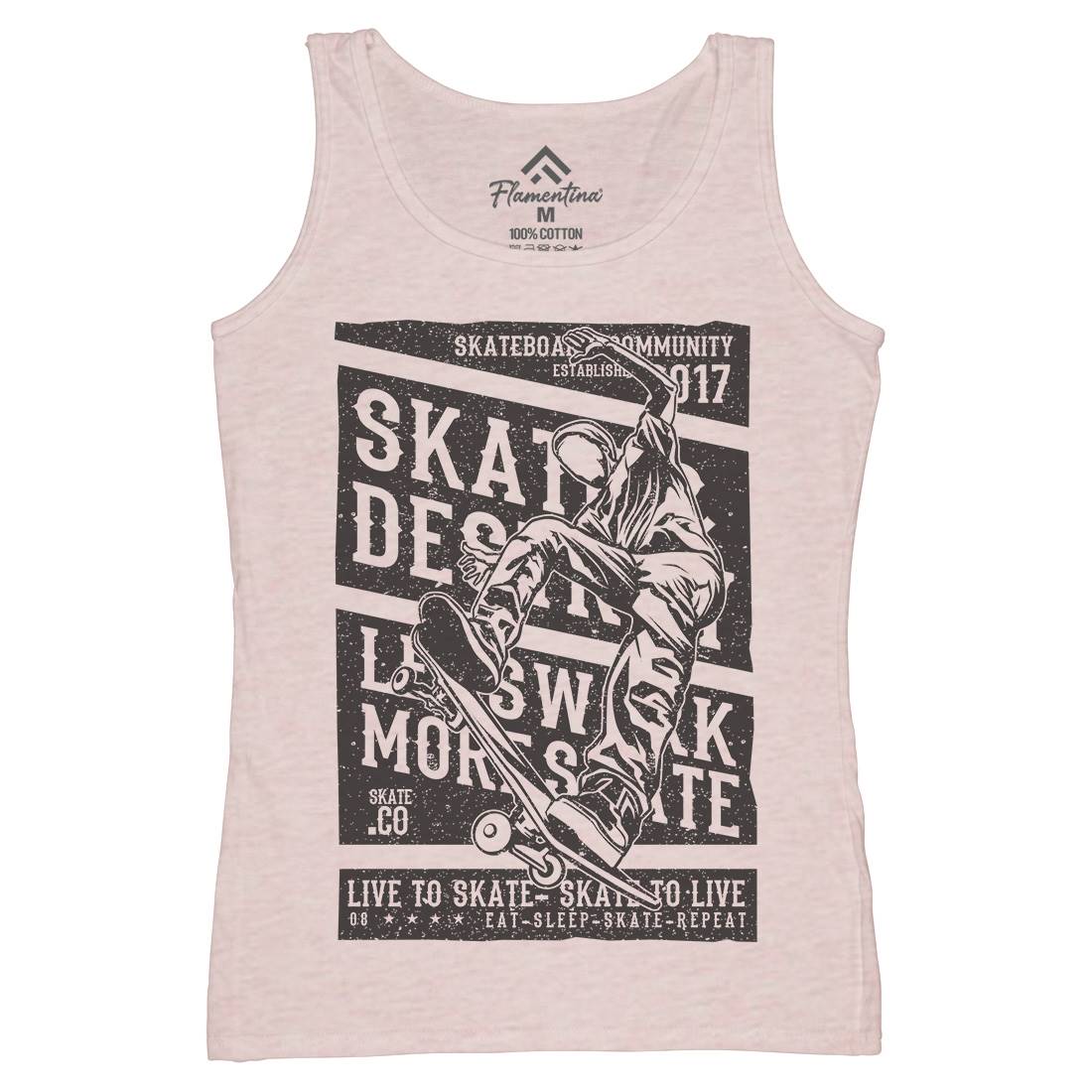 Live To Womens Organic Tank Top Vest Skate A708