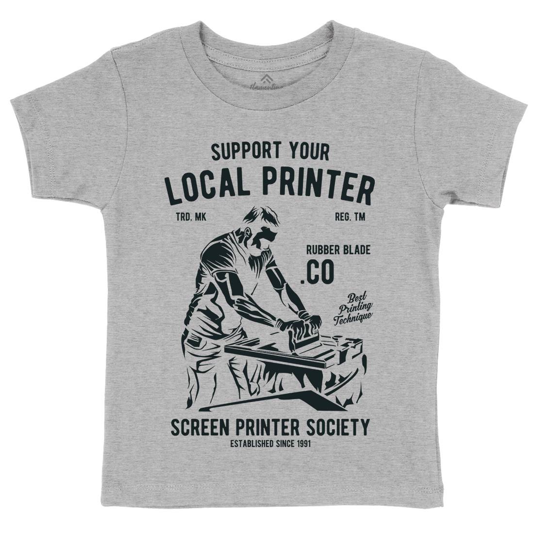 Local Printer Kids Organic Crew Neck T-Shirt Work A709