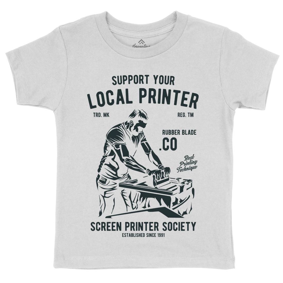 Local Printer Kids Crew Neck T-Shirt Work A709