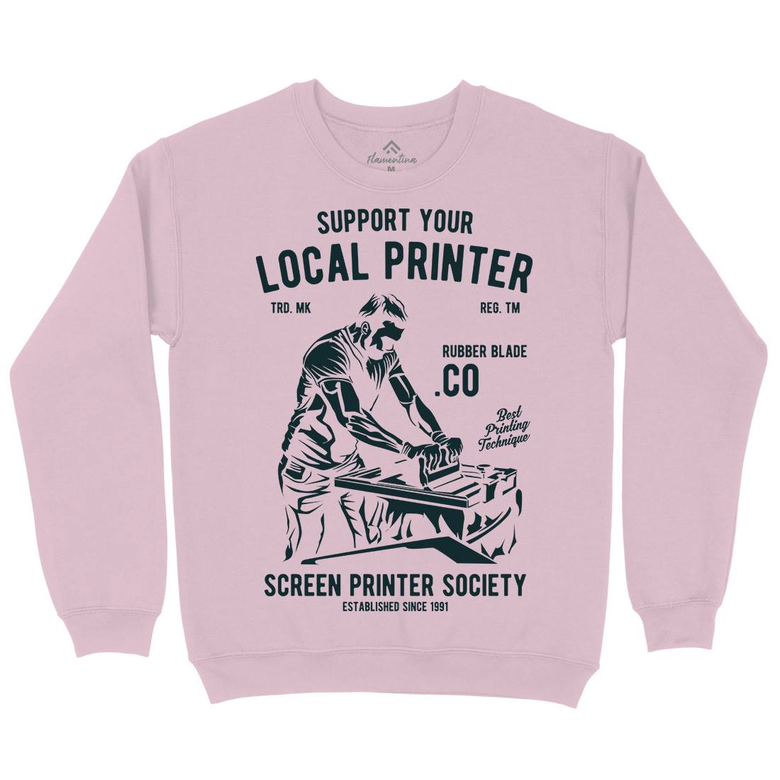 Local Printer Kids Crew Neck Sweatshirt Work A709