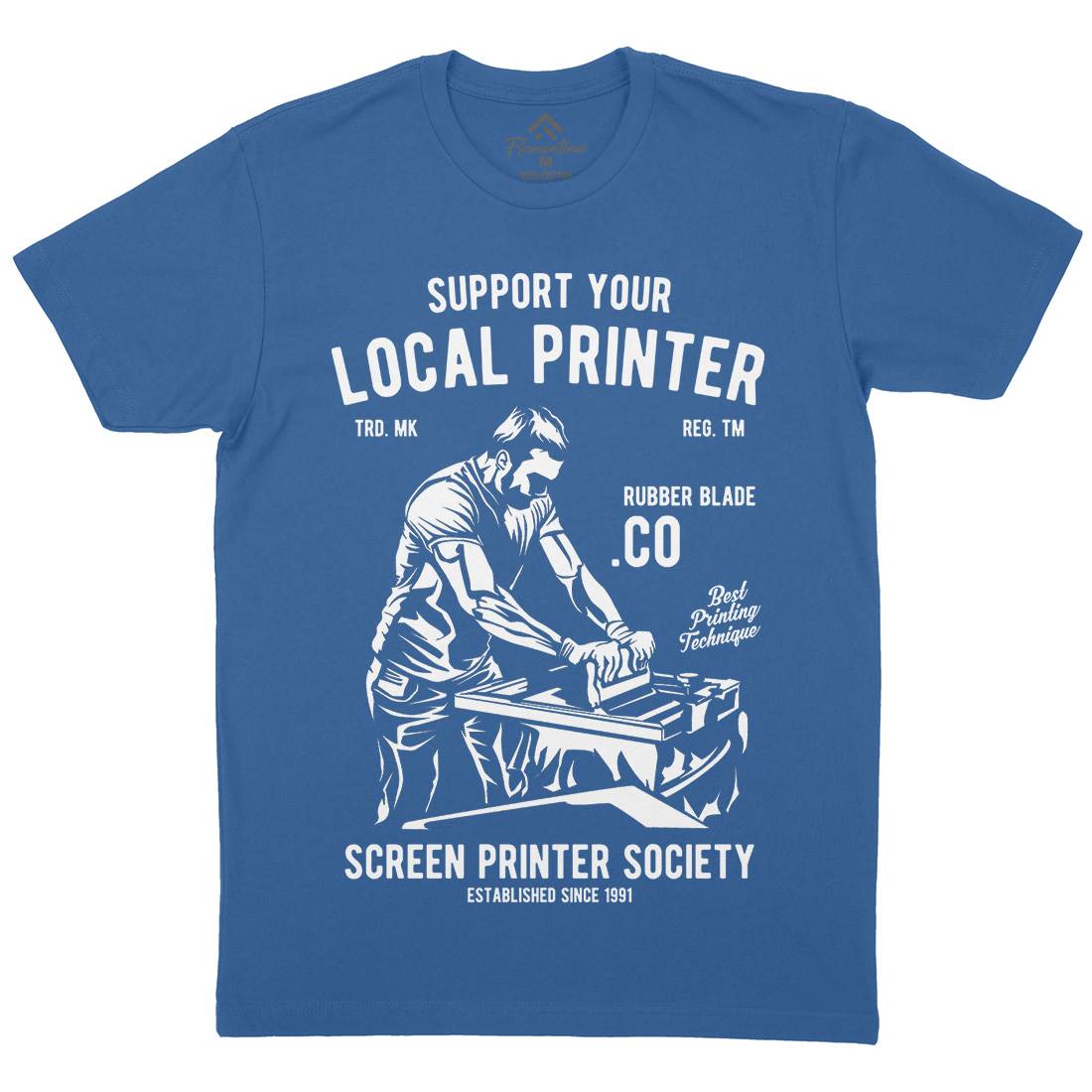 Local Printer Mens Organic Crew Neck T-Shirt Work A709