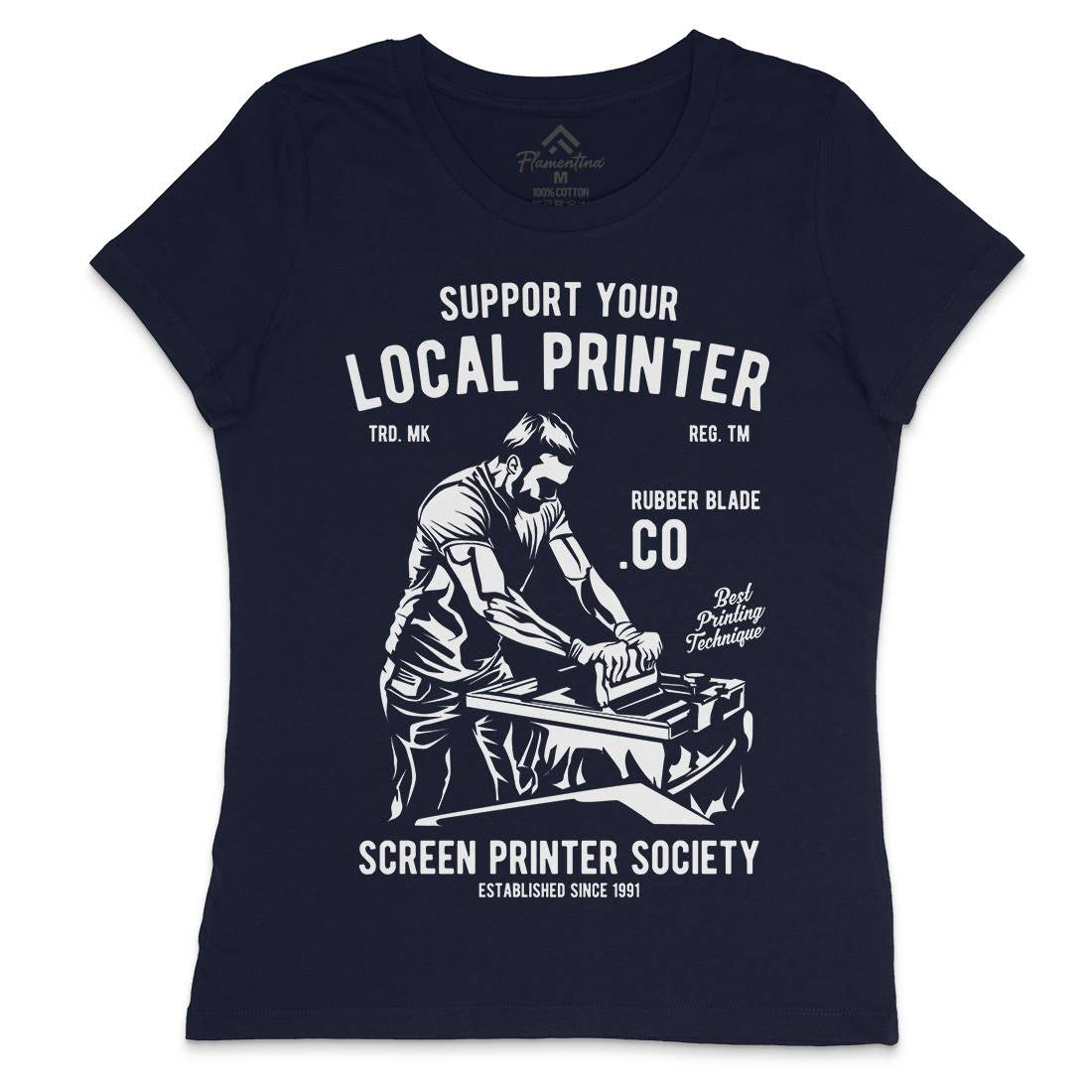 Local Printer Womens Crew Neck T-Shirt Work A709
