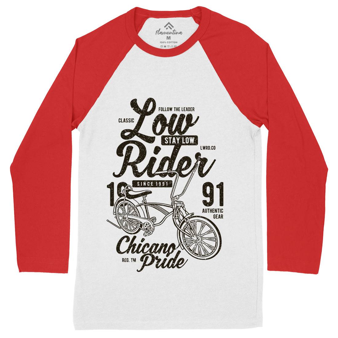 Low Rider Mens Long Sleeve Baseball T-Shirt Bikes A710