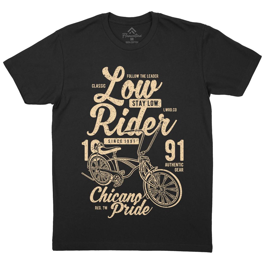 Low Rider Mens Organic Crew Neck T-Shirt Bikes A710