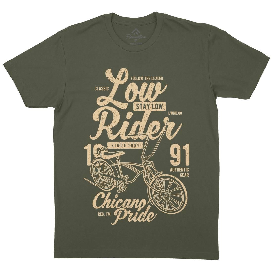 Low Rider Mens Organic Crew Neck T-Shirt Bikes A710