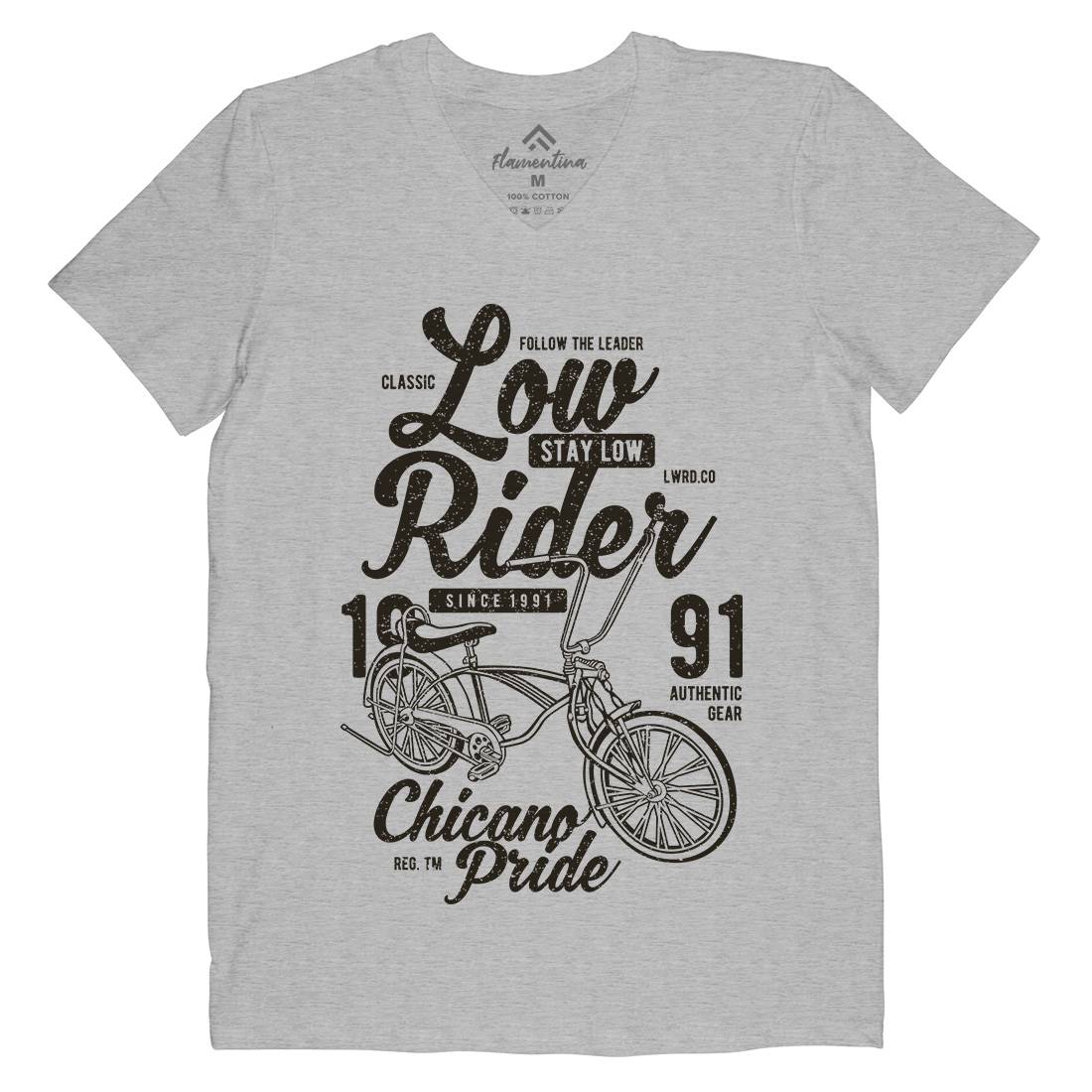Low Rider Mens Organic V-Neck T-Shirt Bikes A710