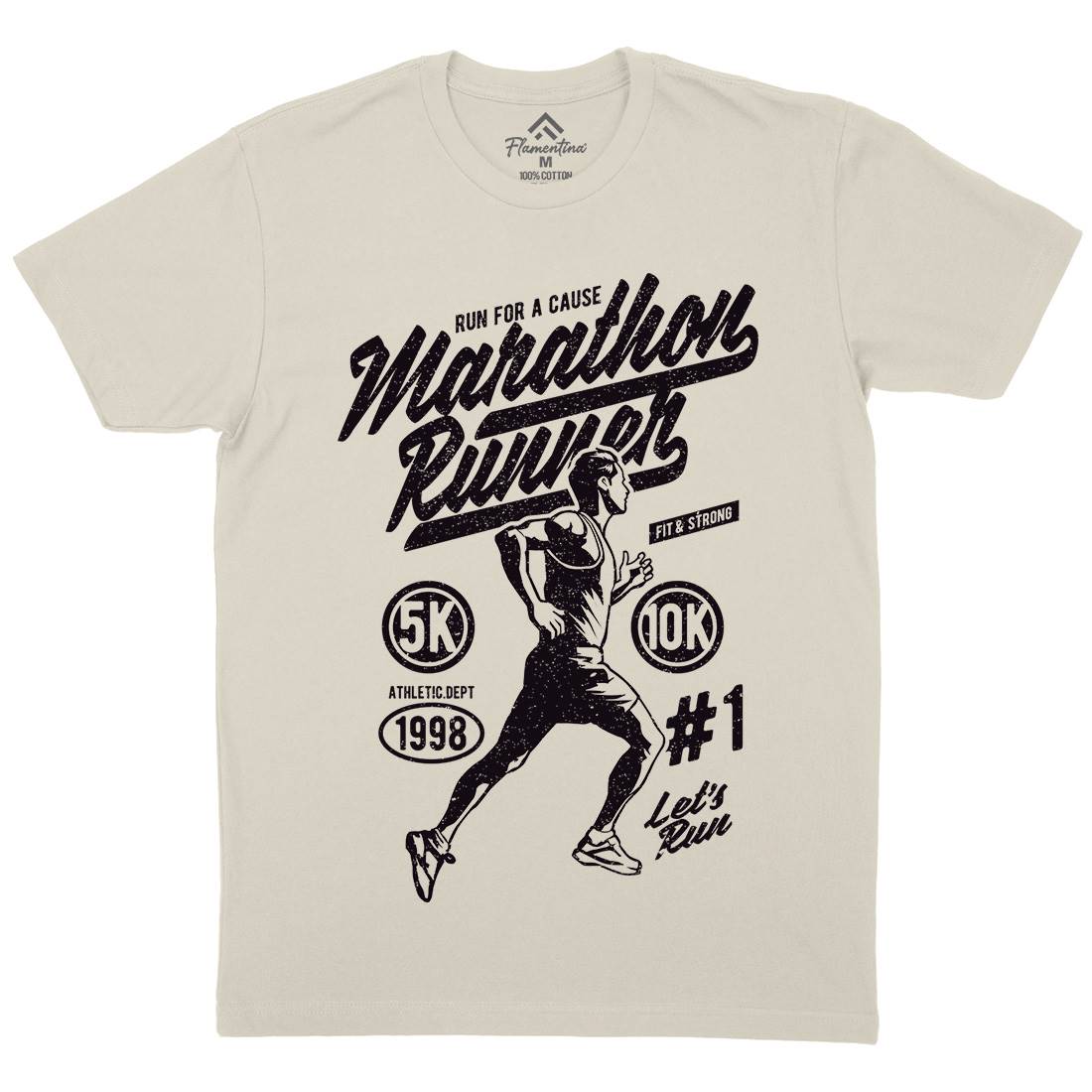 Marathon Runner Mens Organic Crew Neck T-Shirt Sport A711