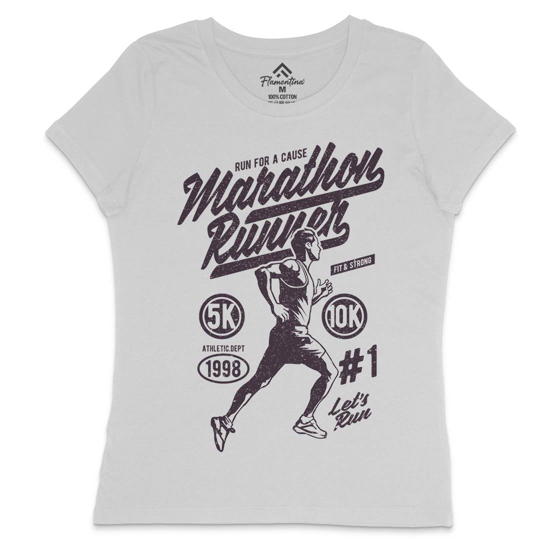Marathon Runner Womens Crew Neck T-Shirt Sport A711
