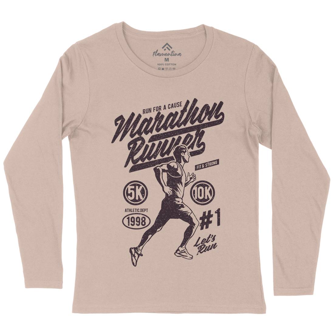 Marathon Runner Womens Long Sleeve T-Shirt Sport A711
