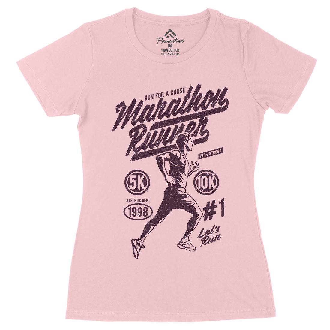 Marathon Runner Womens Organic Crew Neck T-Shirt Sport A711