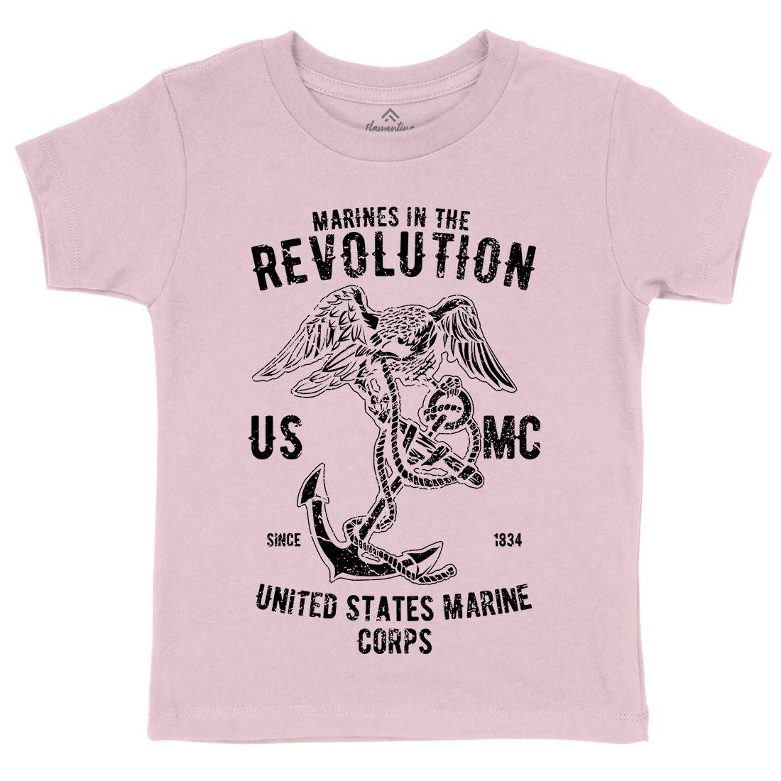 Marines Revolution Kids Crew Neck T-Shirt Army A712