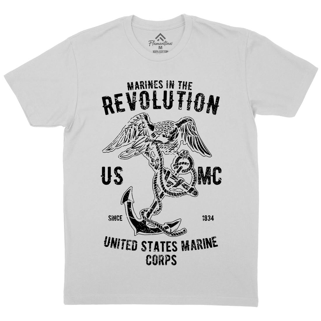 Marines Revolution Mens Crew Neck T-Shirt Army A712