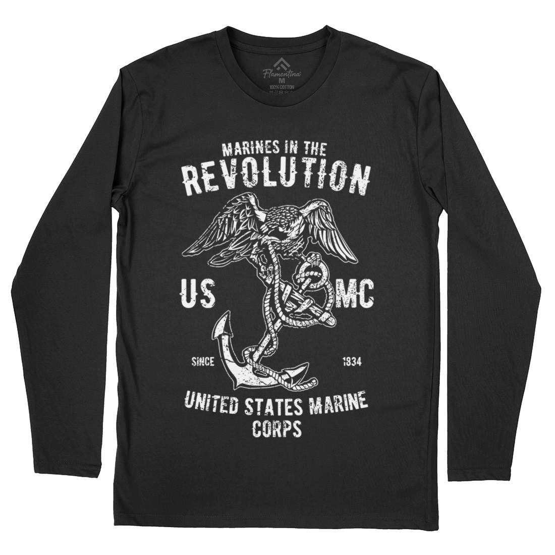 Marines Revolution Mens Long Sleeve T-Shirt Army A712