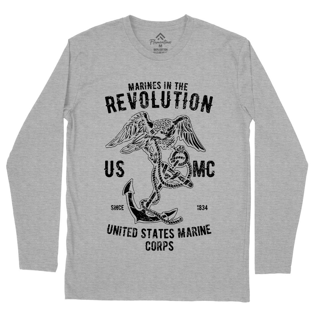 Marines Revolution Mens Long Sleeve T-Shirt Army A712