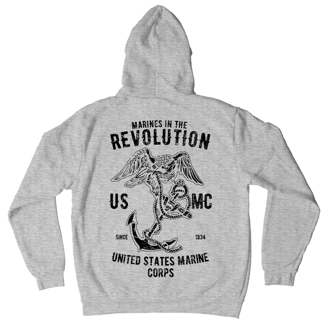 Marines Revolution Mens Hoodie With Pocket Army A712