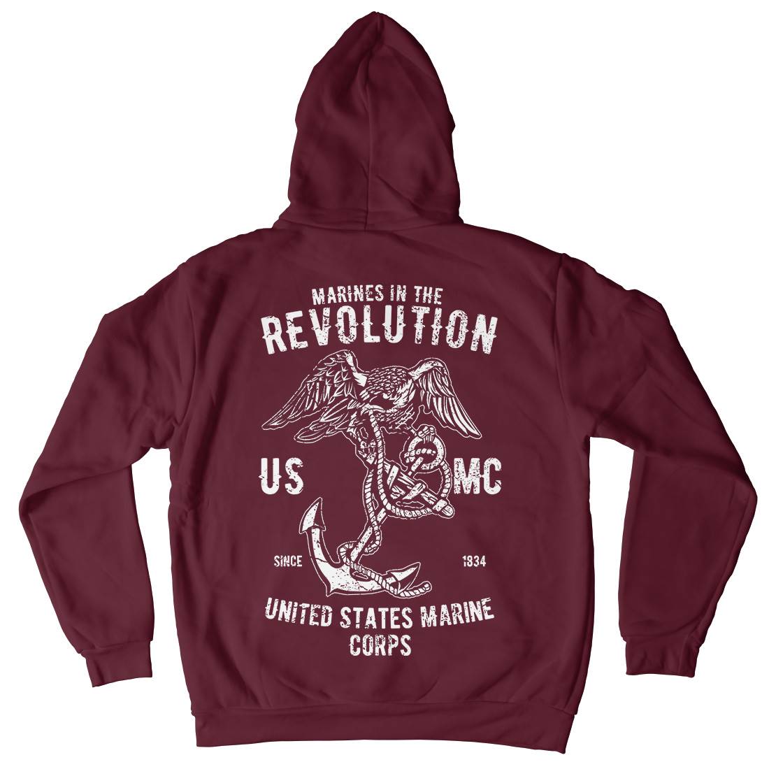Marines Revolution Mens Hoodie With Pocket Army A712