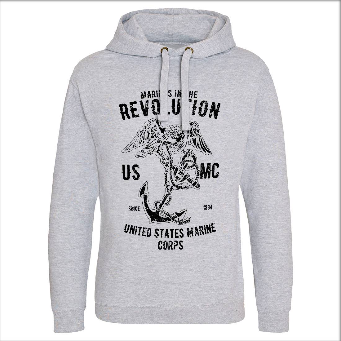 Marines Revolution Mens Hoodie Without Pocket Army A712