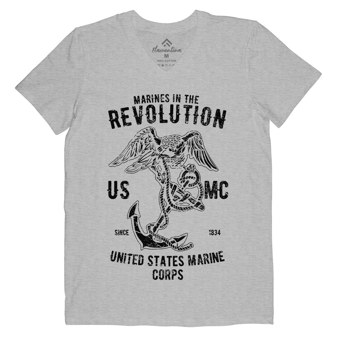 Marines Revolution Mens V-Neck T-Shirt Army A712