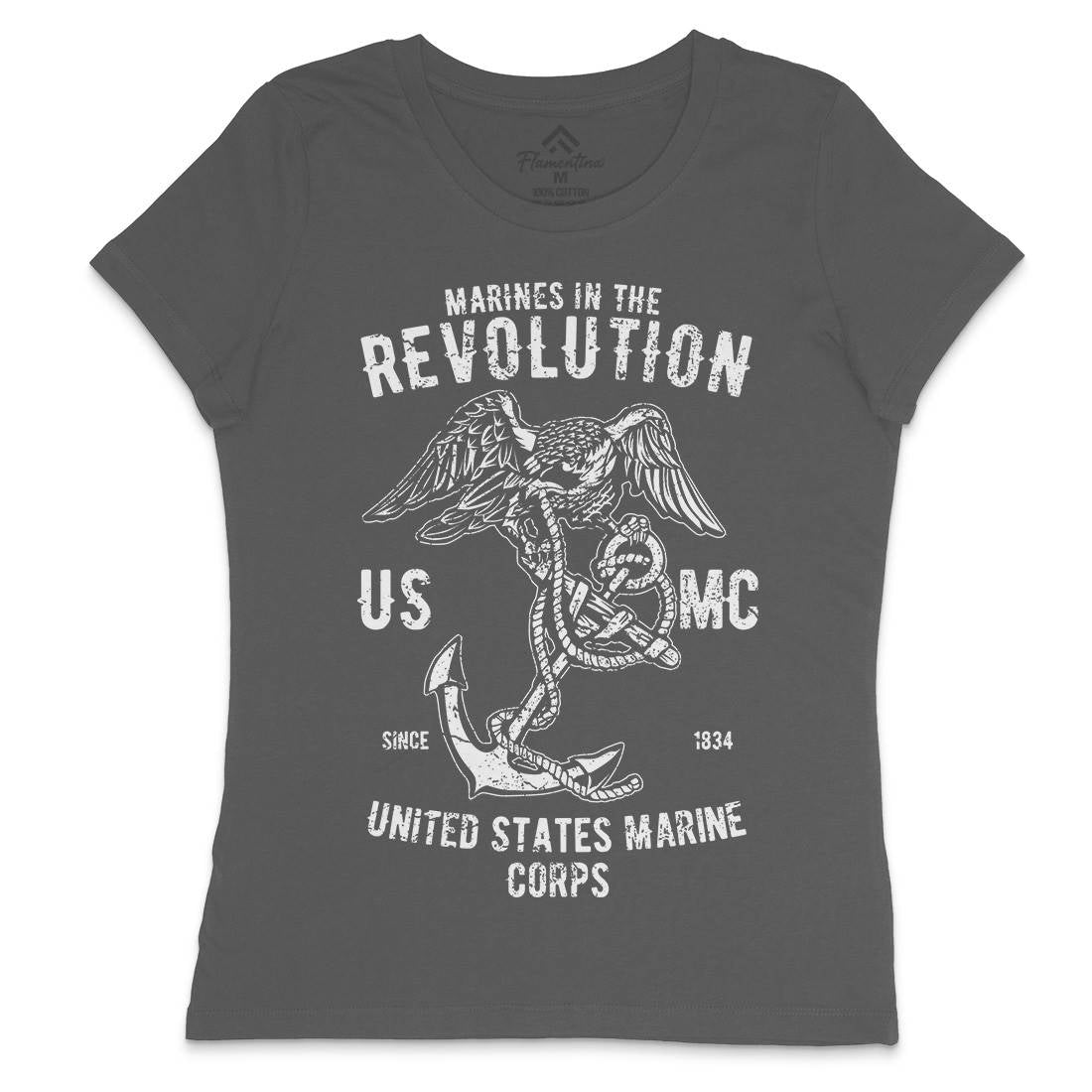 Marines Revolution Womens Crew Neck T-Shirt Army A712