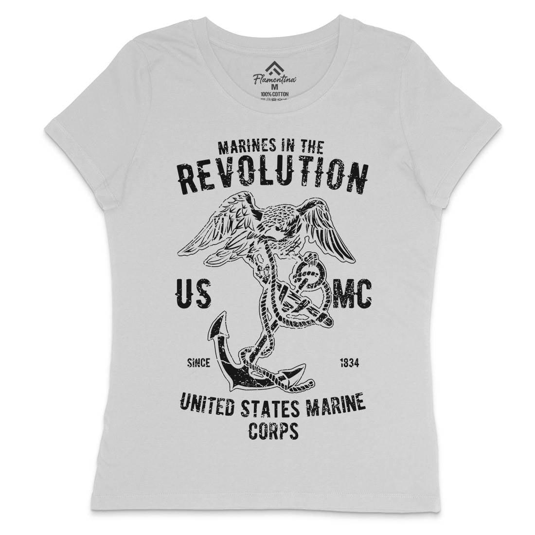 Marines Revolution Womens Crew Neck T-Shirt Army A712