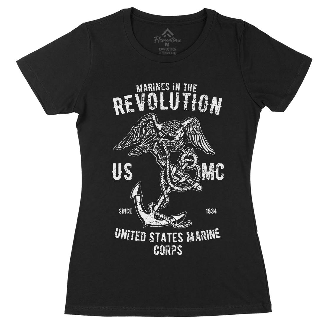 Marines Revolution Womens Organic Crew Neck T-Shirt Army A712