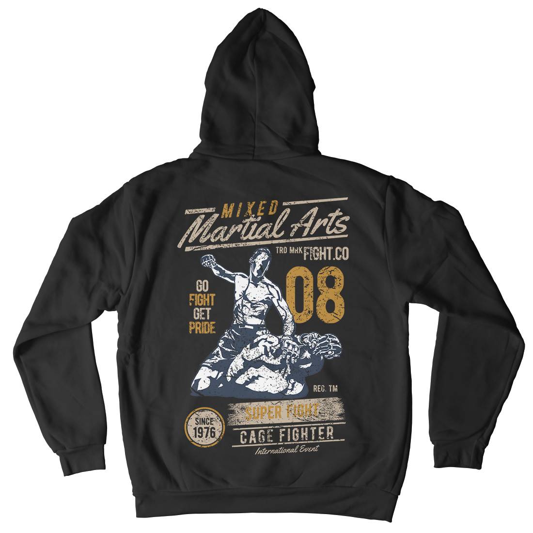 Mixed Martial Arts Mens Hoodie With Pocket Sport A714