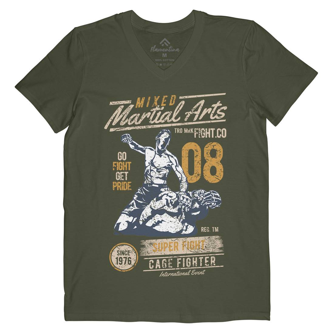 Mixed Martial Arts Mens Organic V-Neck T-Shirt Sport A714