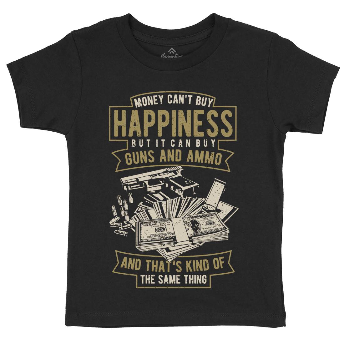 Money Can&#39;t Buy Happiness Kids Crew Neck T-Shirt Quotes A715