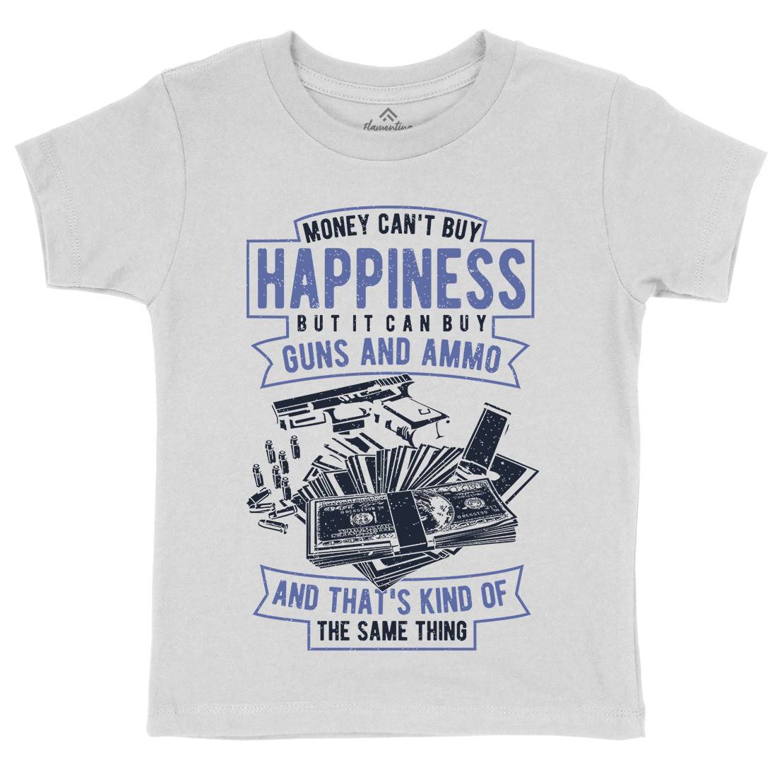 Money Can&#39;t Buy Happiness Kids Organic Crew Neck T-Shirt Quotes A715