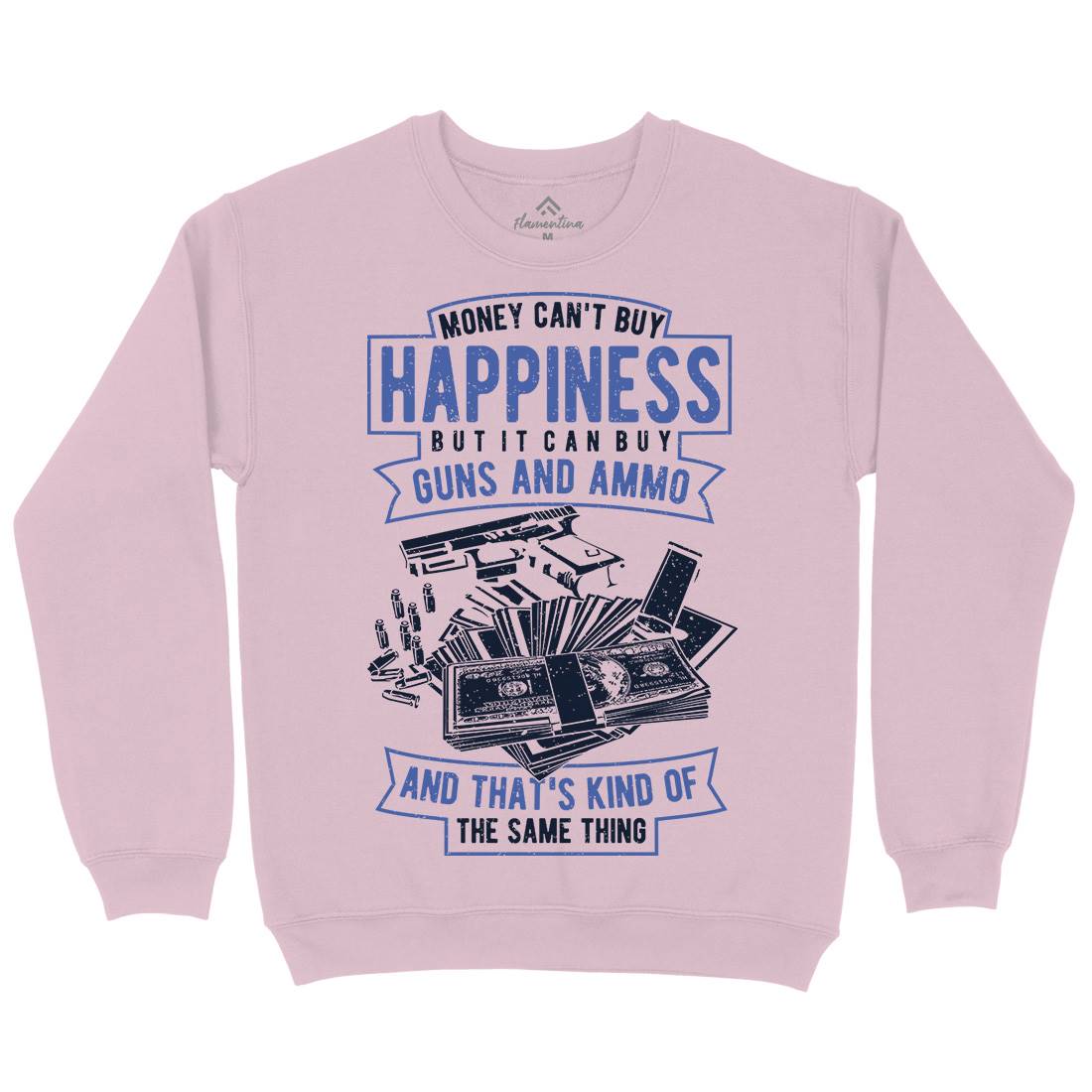 Money Can&#39;t Buy Happiness Kids Crew Neck Sweatshirt Quotes A715