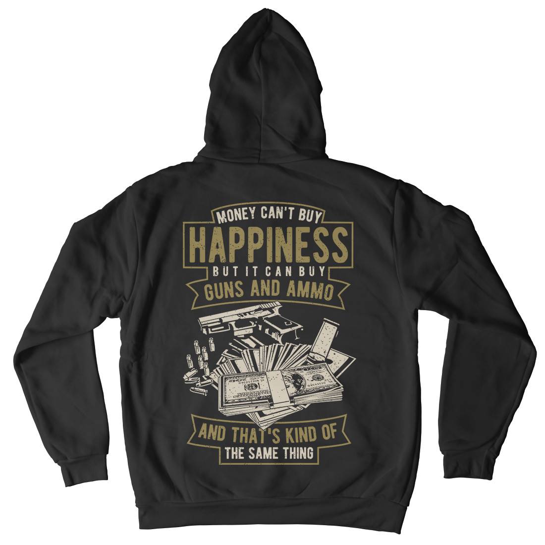 Money Can&#39;t Buy Happiness Kids Crew Neck Hoodie Quotes A715