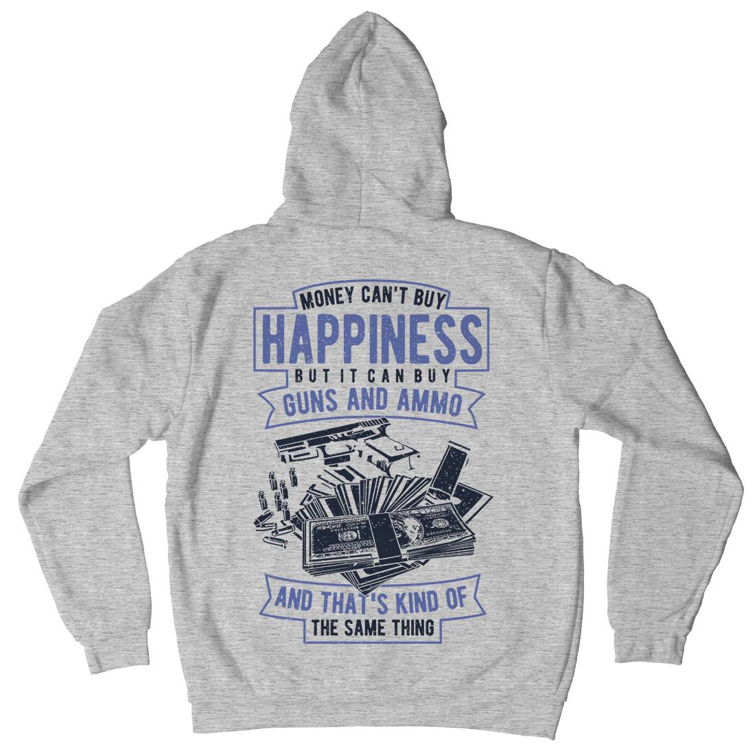 Money Can&#39;t Buy Happiness Mens Hoodie With Pocket Quotes A715