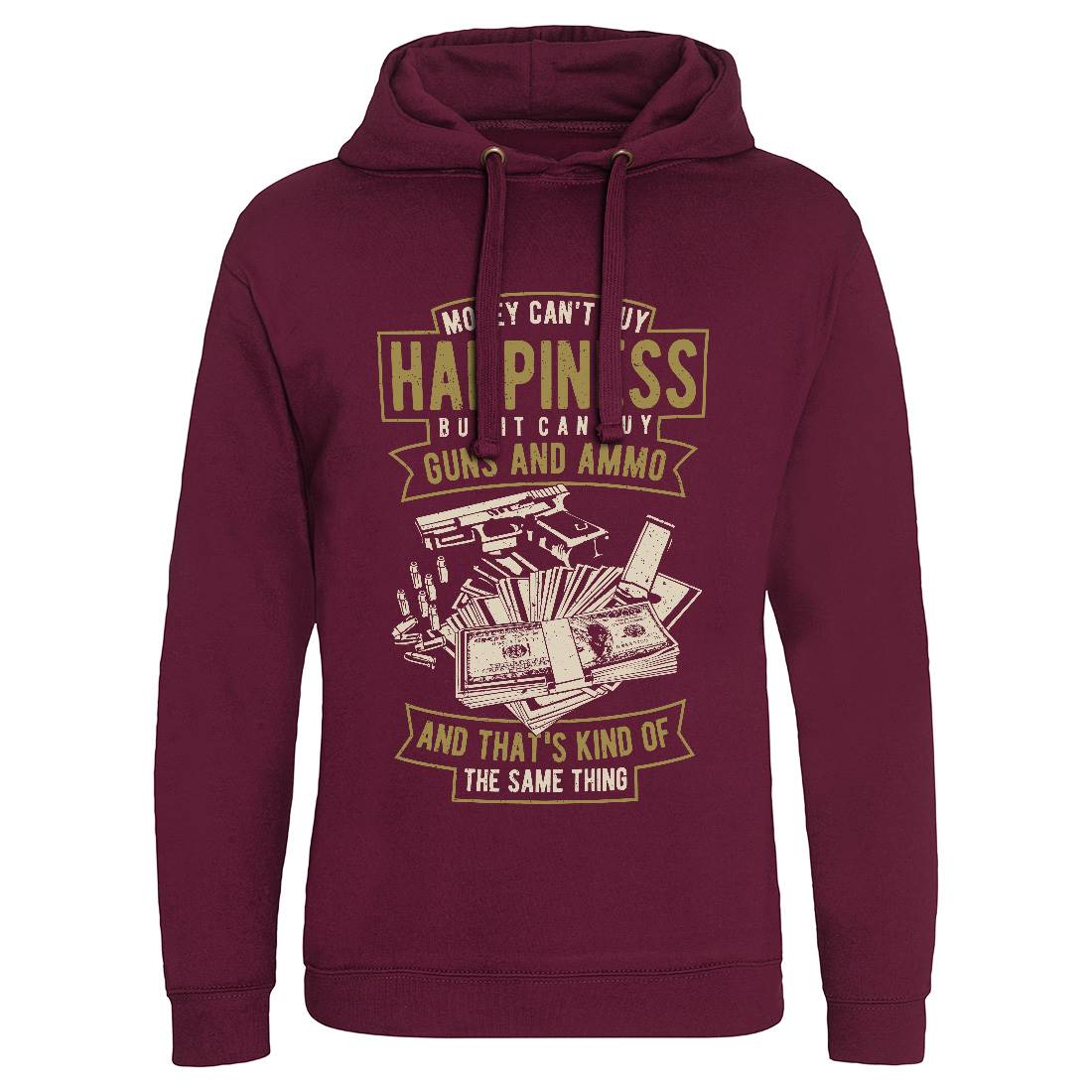 Money Can&#39;t Buy Happiness Mens Hoodie Without Pocket Quotes A715