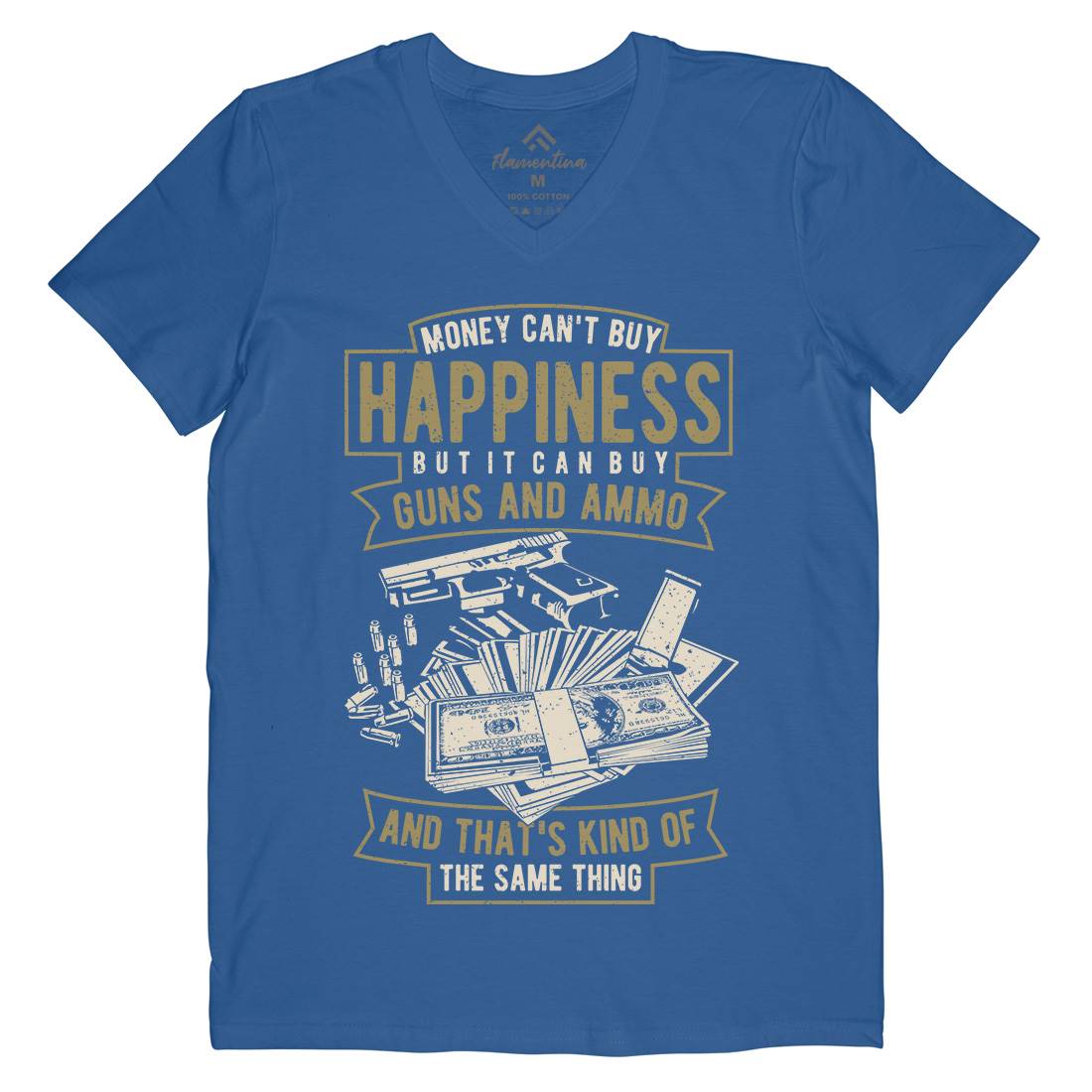 Money Can&#39;t Buy Happiness Mens V-Neck T-Shirt Quotes A715