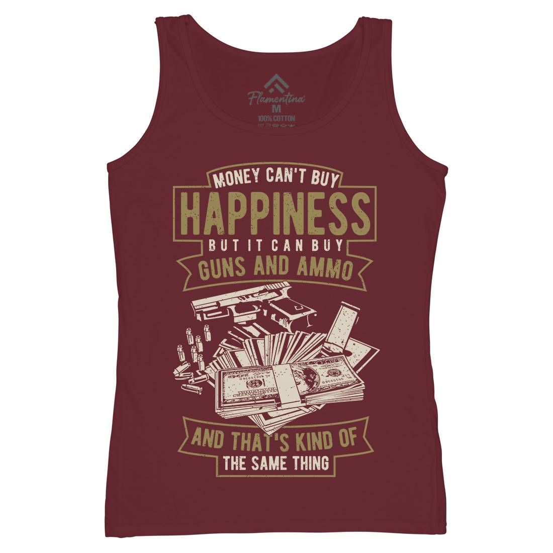 Money Can&#39;t Buy Happiness Womens Organic Tank Top Vest Quotes A715