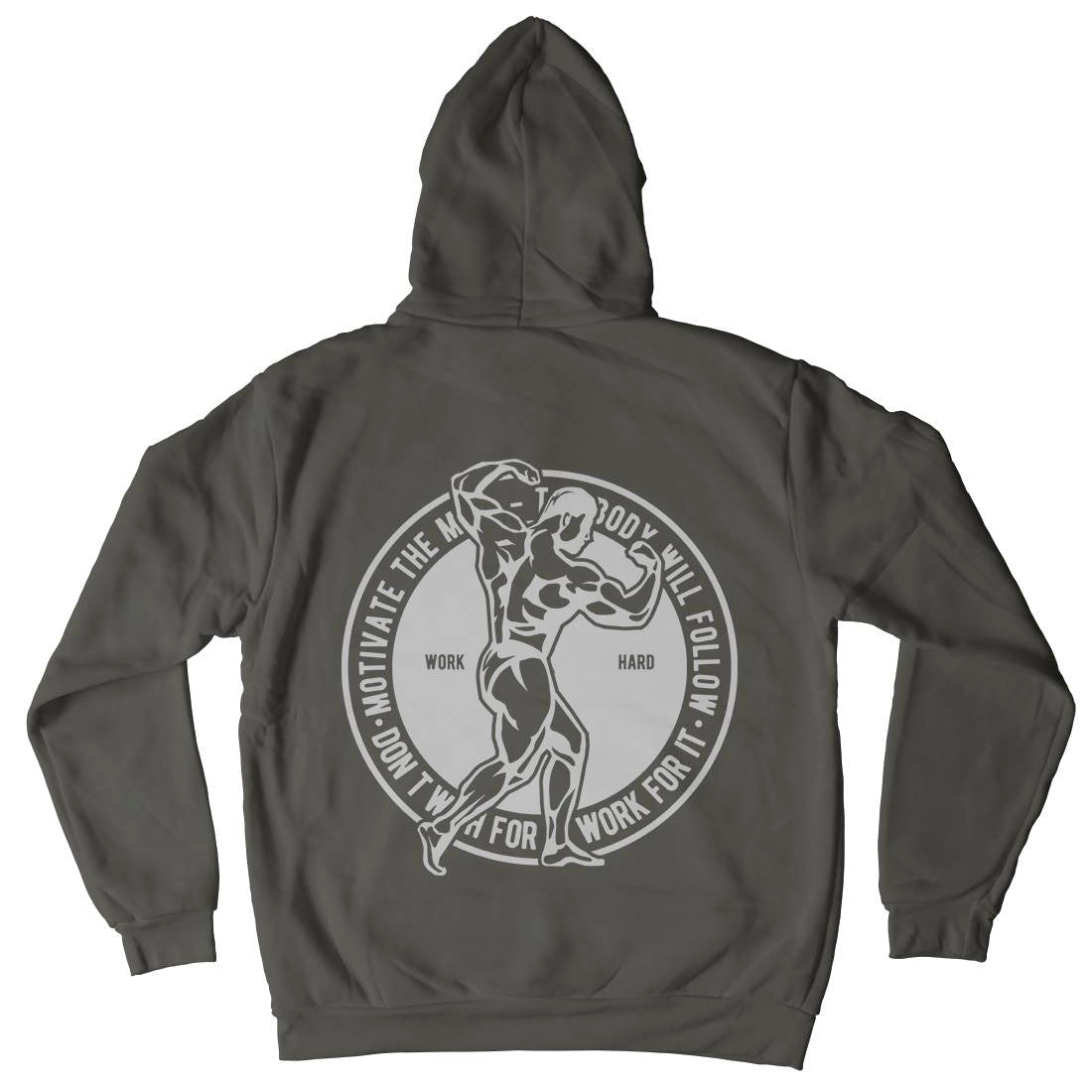 Motivate The Mind Mens Hoodie With Pocket Gym A716
