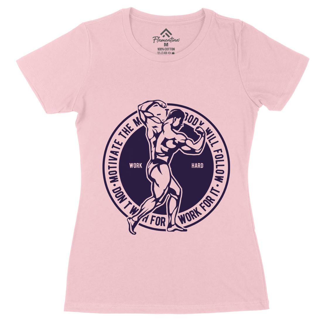 Motivate The Mind Womens Organic Crew Neck T-Shirt Gym A716