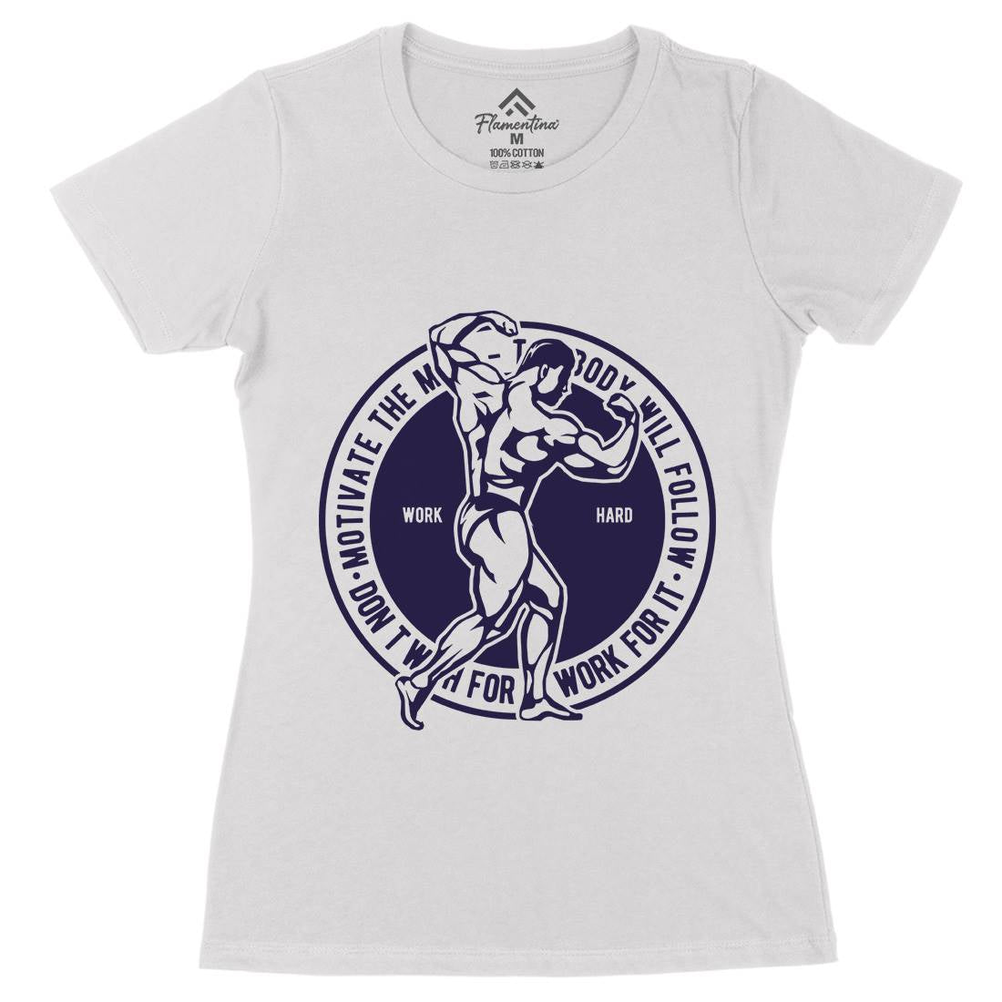 Motivate The Mind Womens Organic Crew Neck T-Shirt Gym A716