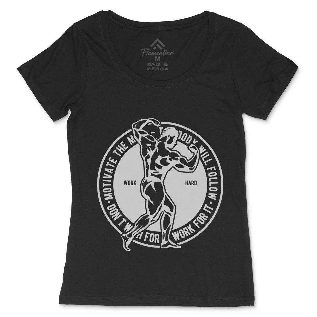 Motivate The Mind Womens Scoop Neck T-Shirt Gym A716