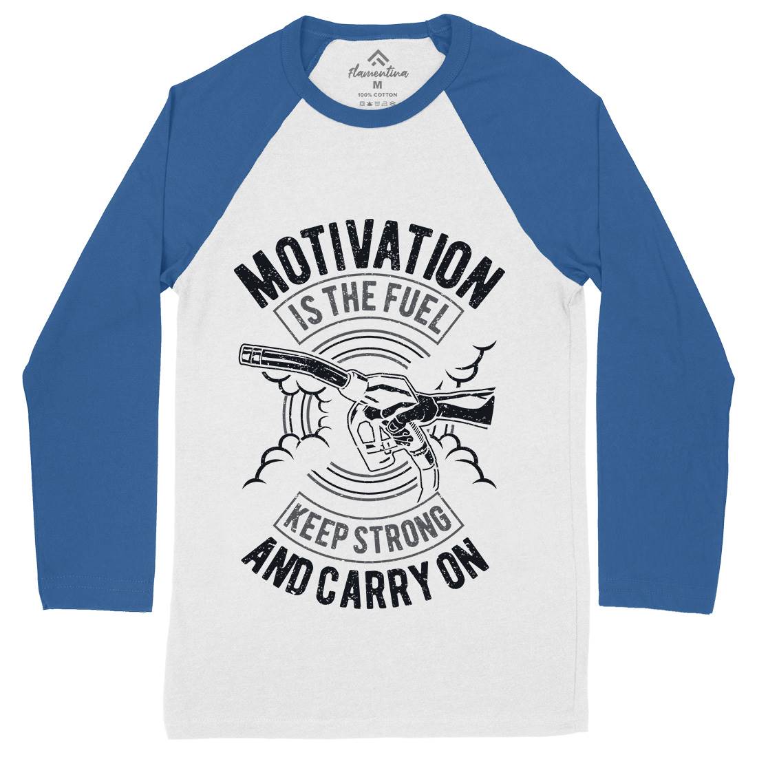 Motivation Is The Fuel Mens Long Sleeve Baseball T-Shirt Gym A717