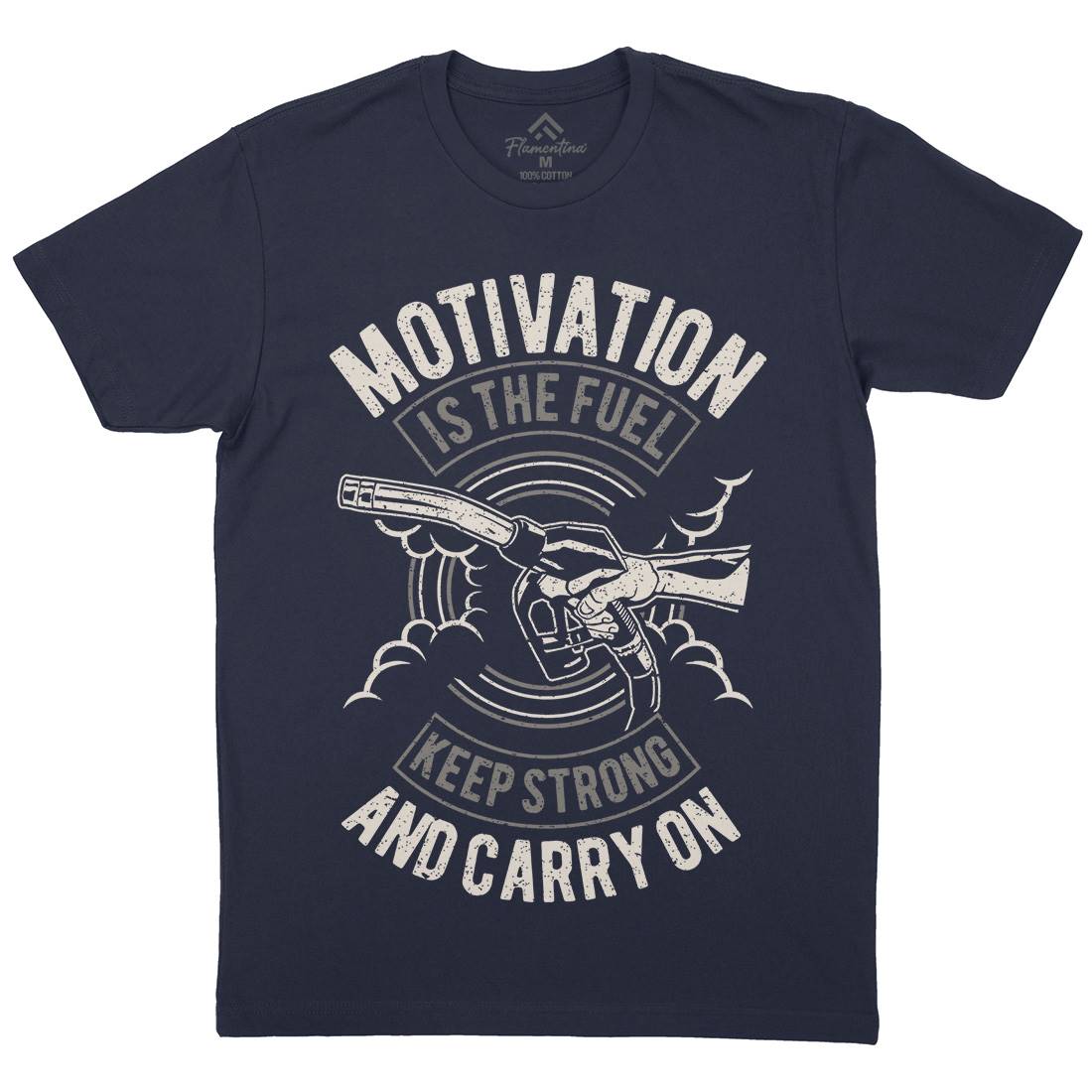 Motivation Is The Fuel Mens Organic Crew Neck T-Shirt Gym A717