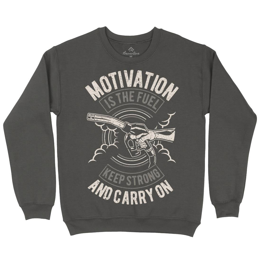 Motivation Is The Fuel Mens Crew Neck Sweatshirt Gym A717