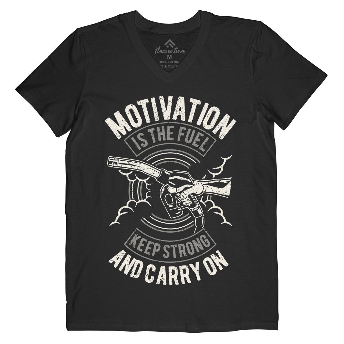 Motivation Is The Fuel Mens V-Neck T-Shirt Gym A717