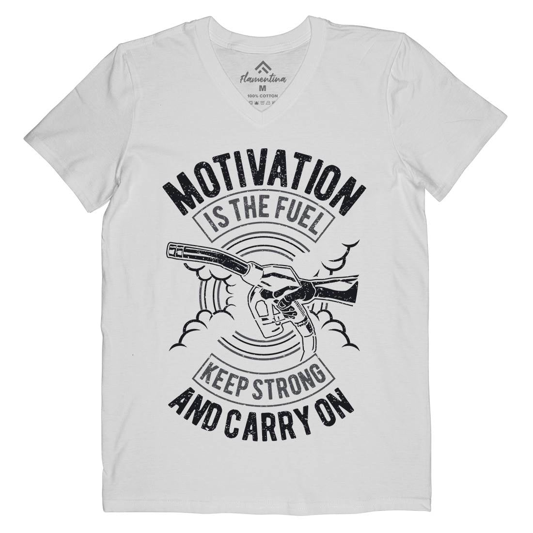 Motivation Is The Fuel Mens V-Neck T-Shirt Gym A717