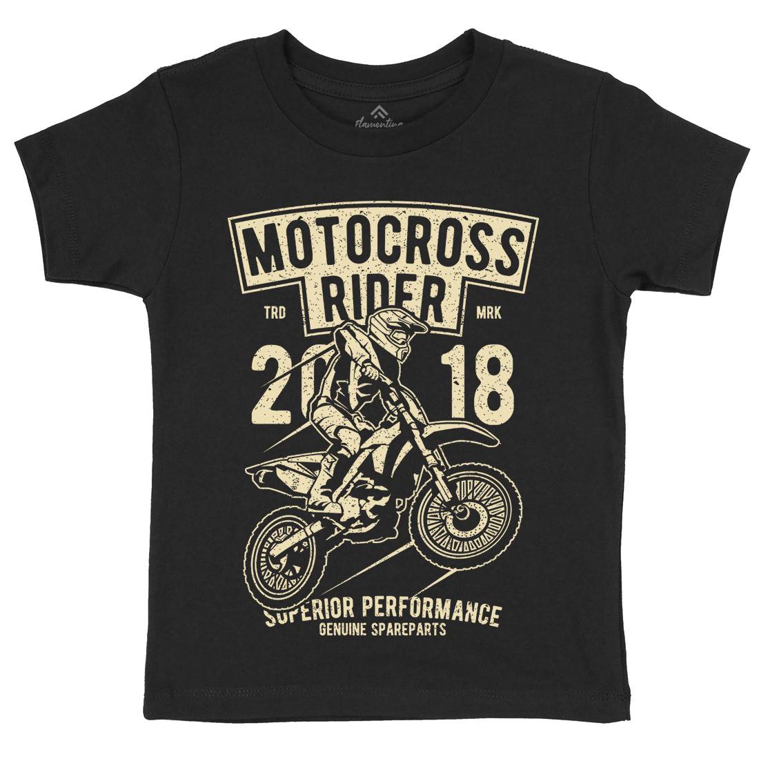 Motocross Rider Kids Crew Neck T-Shirt Motorcycles A718